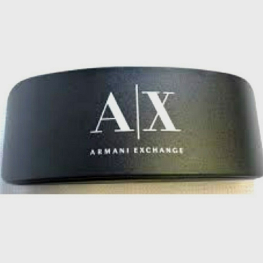 Armani Exchange black leather sunglass case